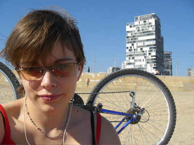 me my bike and my favourite building on the beach